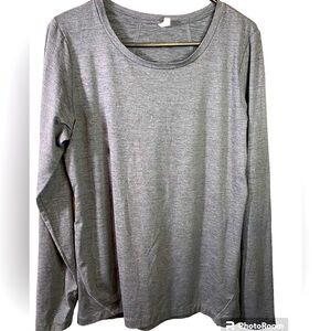 SportTek dark grey long sleeve woman’s shirt top Sz ladies L.  I-24